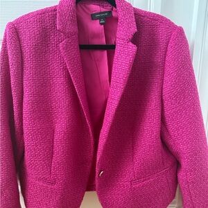 Ann Taylor Vibrant Pink Textured Blazer